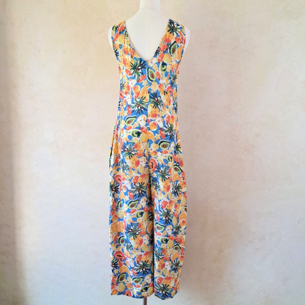 FARM Rio x Anthropologie Wide Leg Jumpsuit Small Fruit Medley Boho Linen Blend - Picture 6 of 11